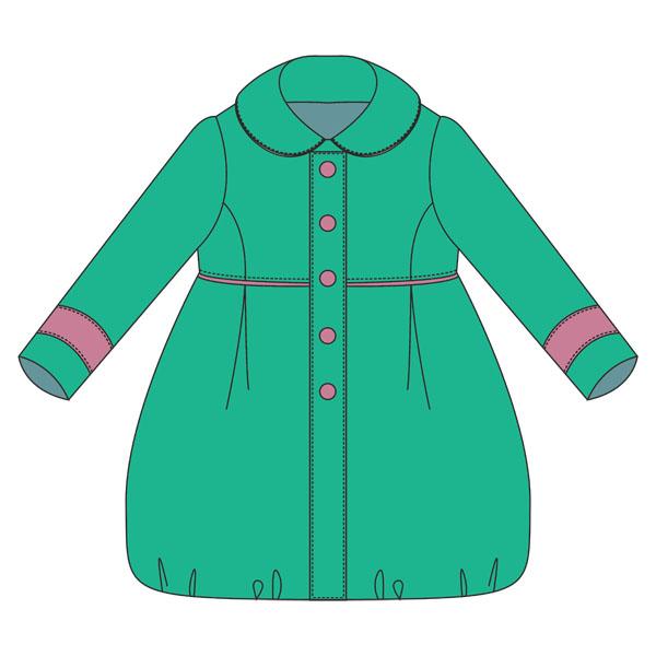 Выкройка детского демисезонного пальто на утеплителе KC280220