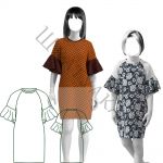 Выкройка трикотажного платья для девочки KD280120